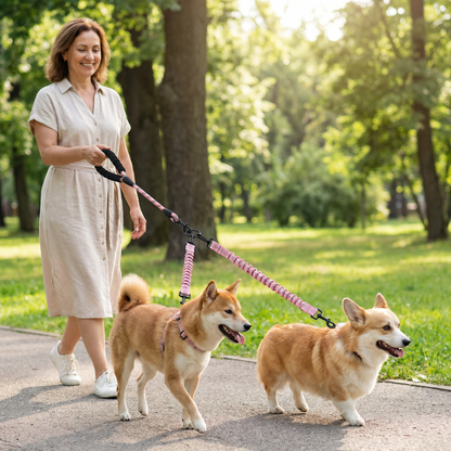 Easy Anti-Tangle Double Dog Leash