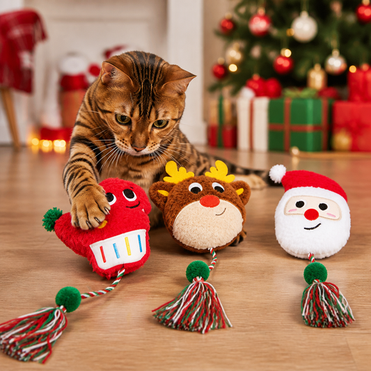 Christmas Catnip Rope Teaser Cat Toy