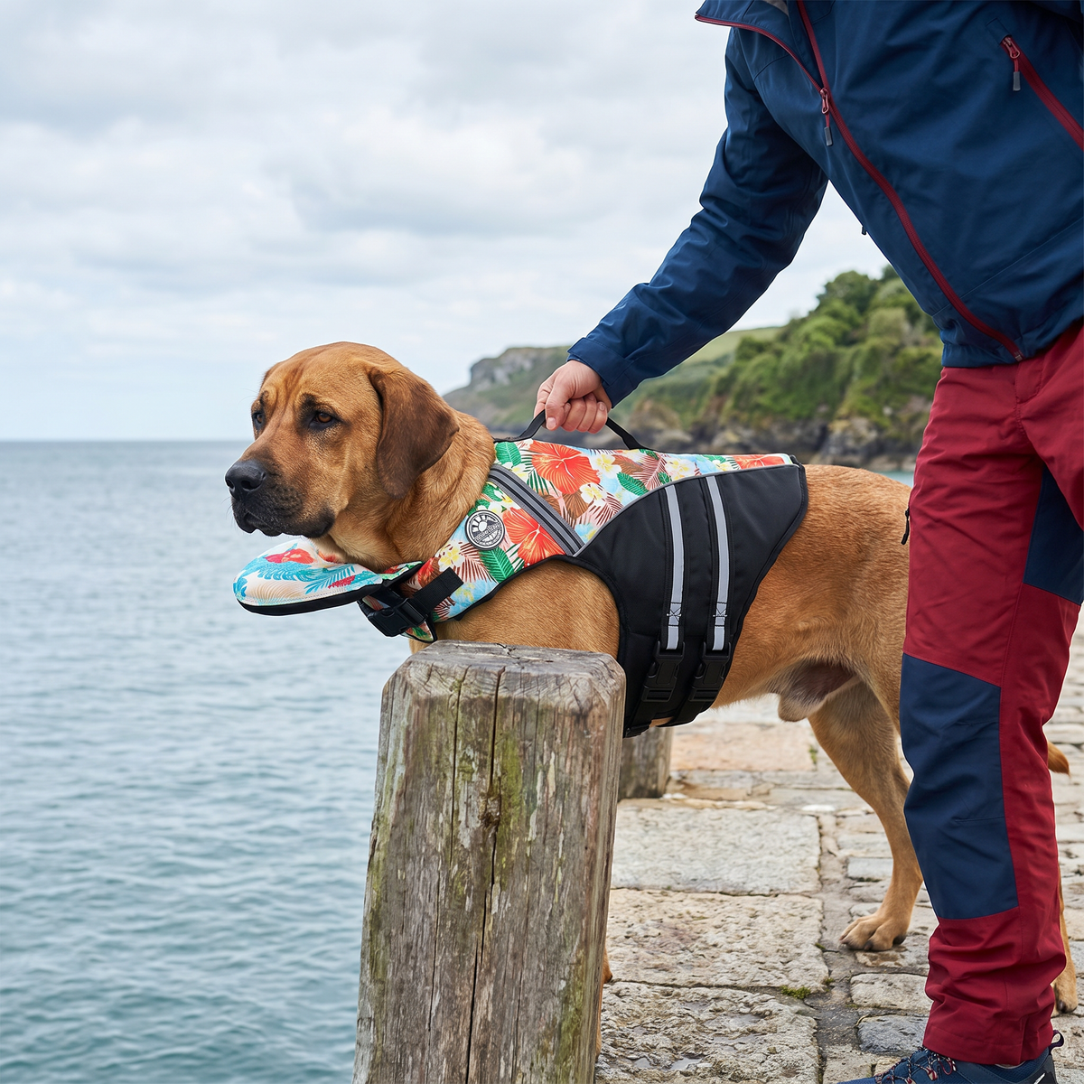 Dog Safety Swim Vest with Rescue Handle