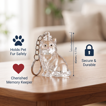 Cat Hair Keepsake Keychain – Pet Fur Memory Holder