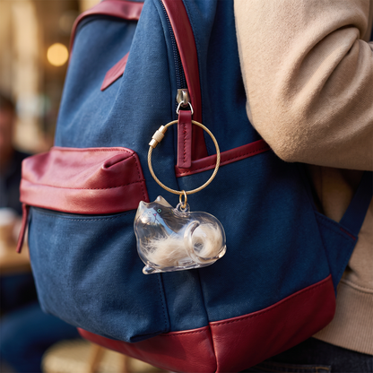 Cat Hair Keepsake Keychain – Pet Fur Memory Holder