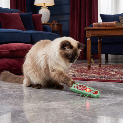 Interactive Electric Beetle Cat Toy with LED Lights and Automatic Moving Action