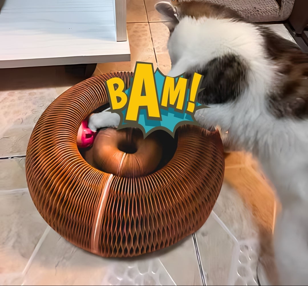 Snootkin Interactive Cat Toy & Corrugated Scratcher Board - Kitty Kurlz™