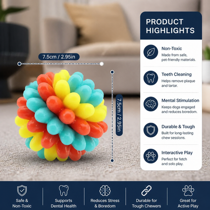 Colourful Bumpy Dog Chew Ball