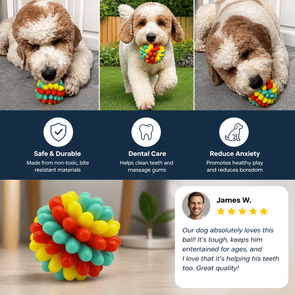 Colourful Bumpy Dog Chew Ball