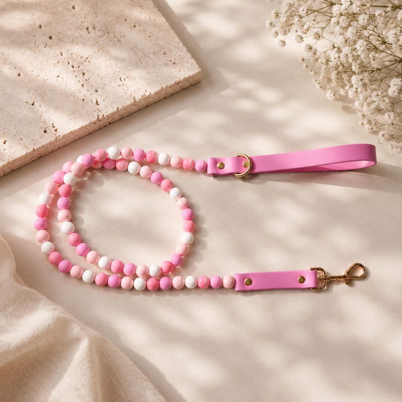 Personalized Beaded Name Collar & Leash