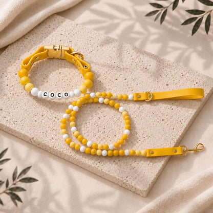 Personalized Beaded Name Collar & Leash