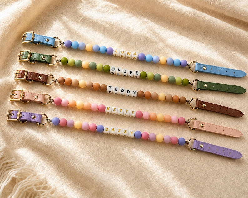 Personalized Beaded Pet Collar