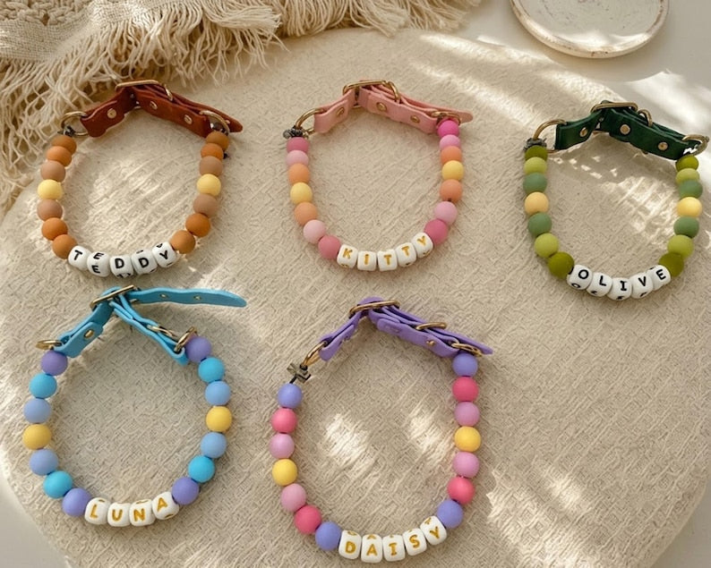 Personalized Beaded Pet Collar