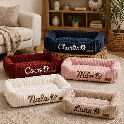 Personalized Fluffy Cloud Dog Bed with Soft Bolsters
