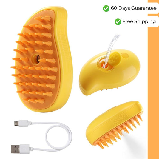 Steam Cat Brush — Self-Cleaning, Massage Grooming
