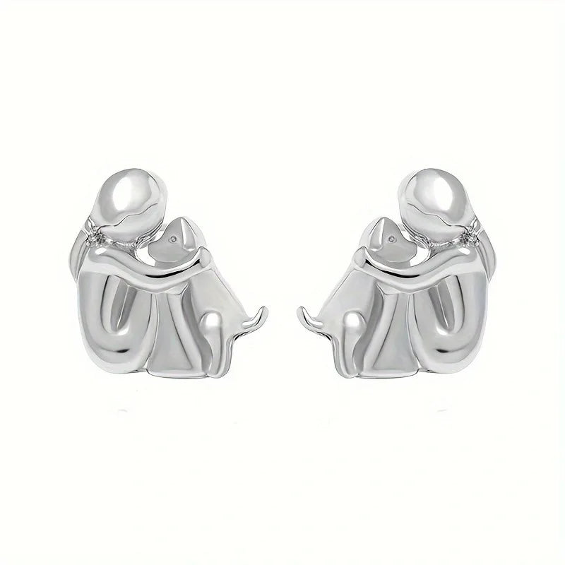 The Hug Earrings — Silver & Gold