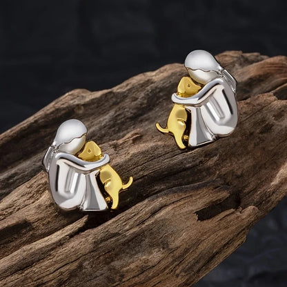 The Hug Earrings — Silver & Gold