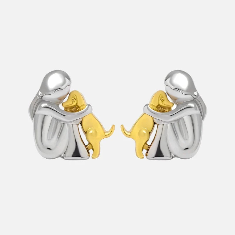 The Hug Earrings — Silver & Gold