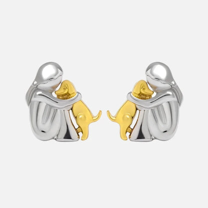 The Hug Earrings — Silver & Gold