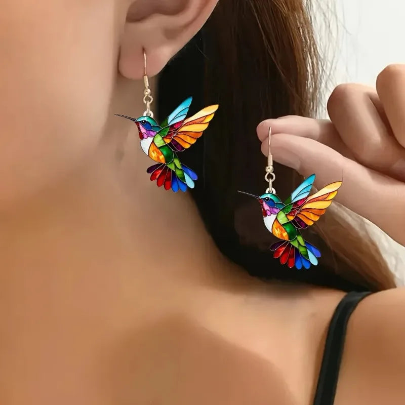 The Garden Earrings — Hummingbird Dangles