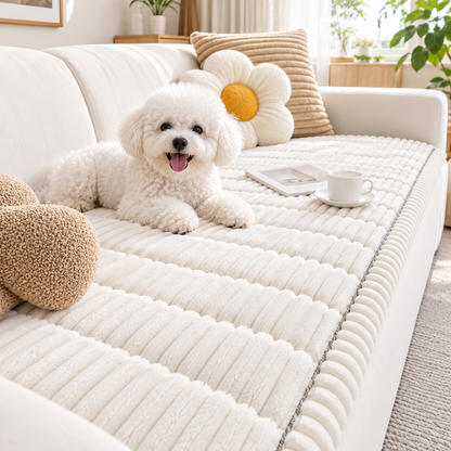 Premium Textured Corduroy Pet Sofa Cover & Protector
