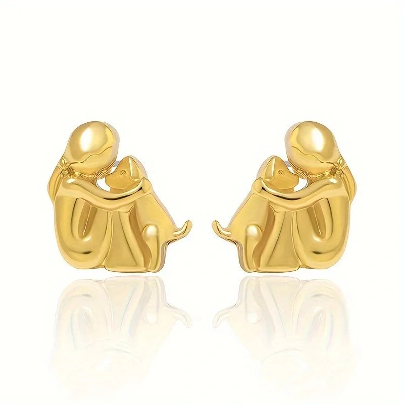 The Hug Earrings — Silver & Gold