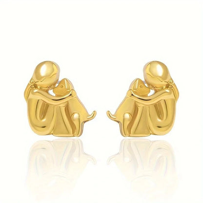 The Hug Earrings — Silver & Gold