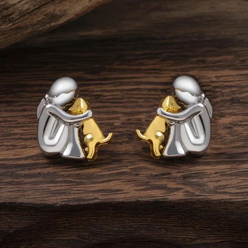 The Hug Earrings — Silver & Gold