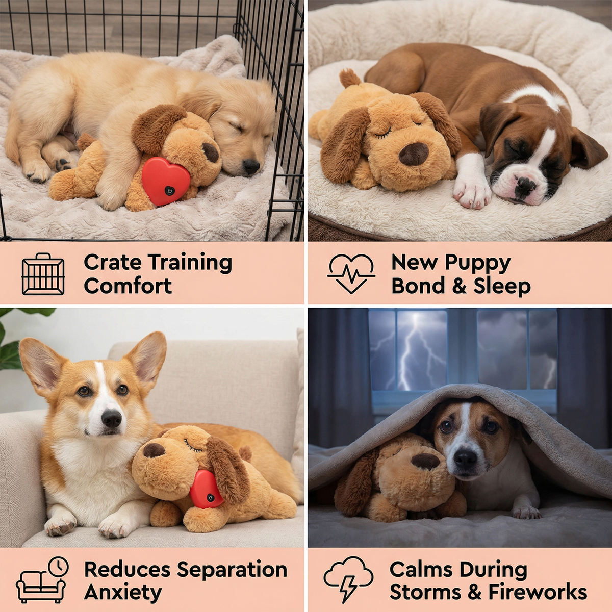 Calming Heartbeat Plush Toy for Pets – Anxiety-Relieving & Stress-Reducing