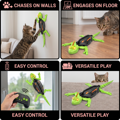 Remote Control Wall Climbing Lizard Toy for Cats
