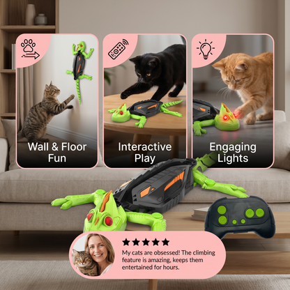Remote Control Wall Climbing Lizard Toy for Cats