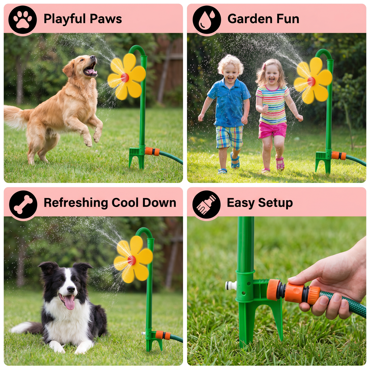 Spinning Sunflower Sprinkler for Dogs