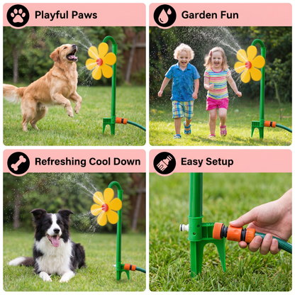 Spinning Sunflower Sprinkler for Dogs