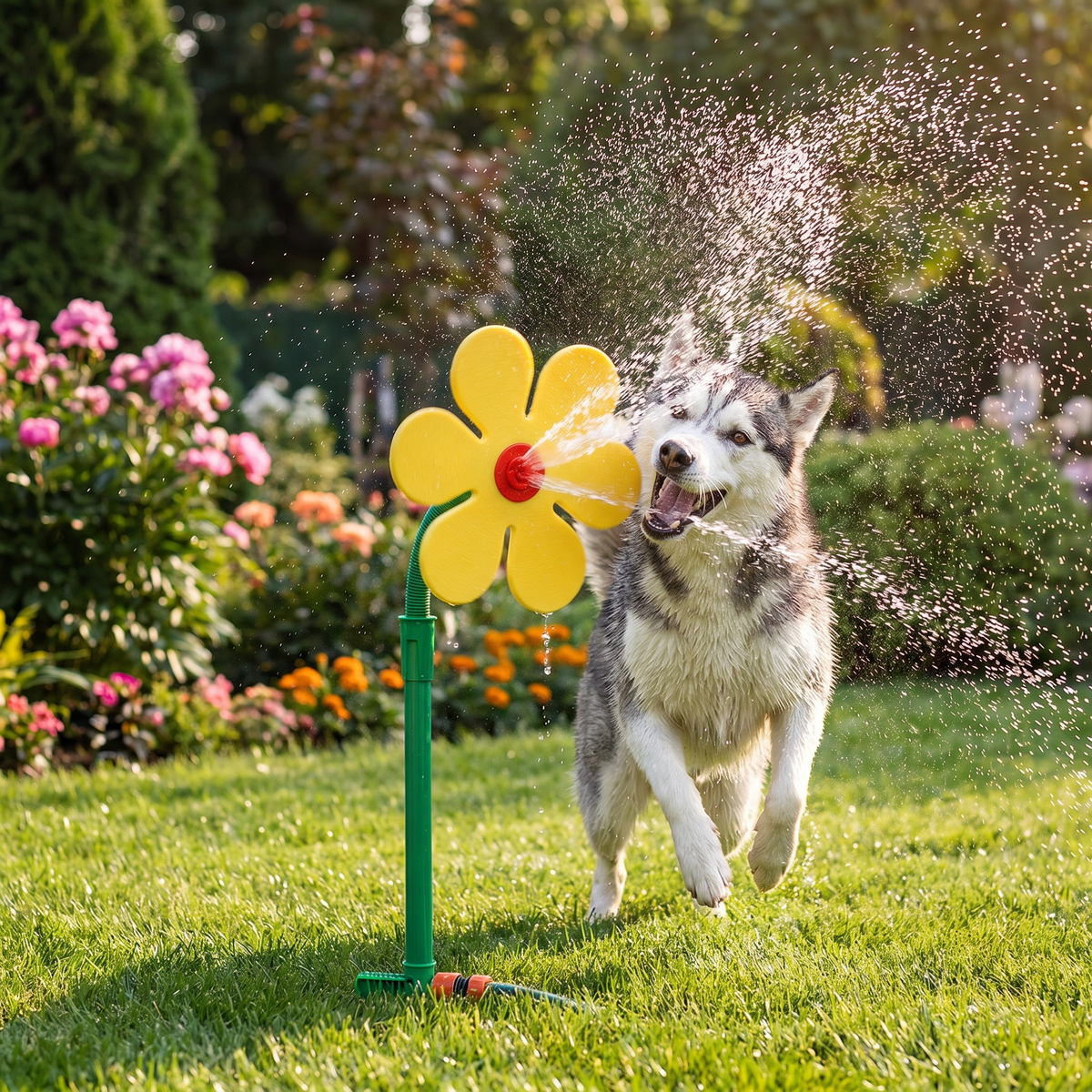 Spinning Sunflower Sprinkler for Dogs