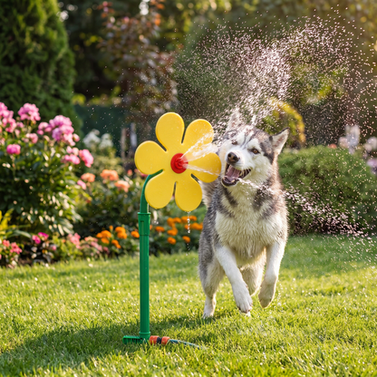 Spinning Sunflower Sprinkler for Dogs
