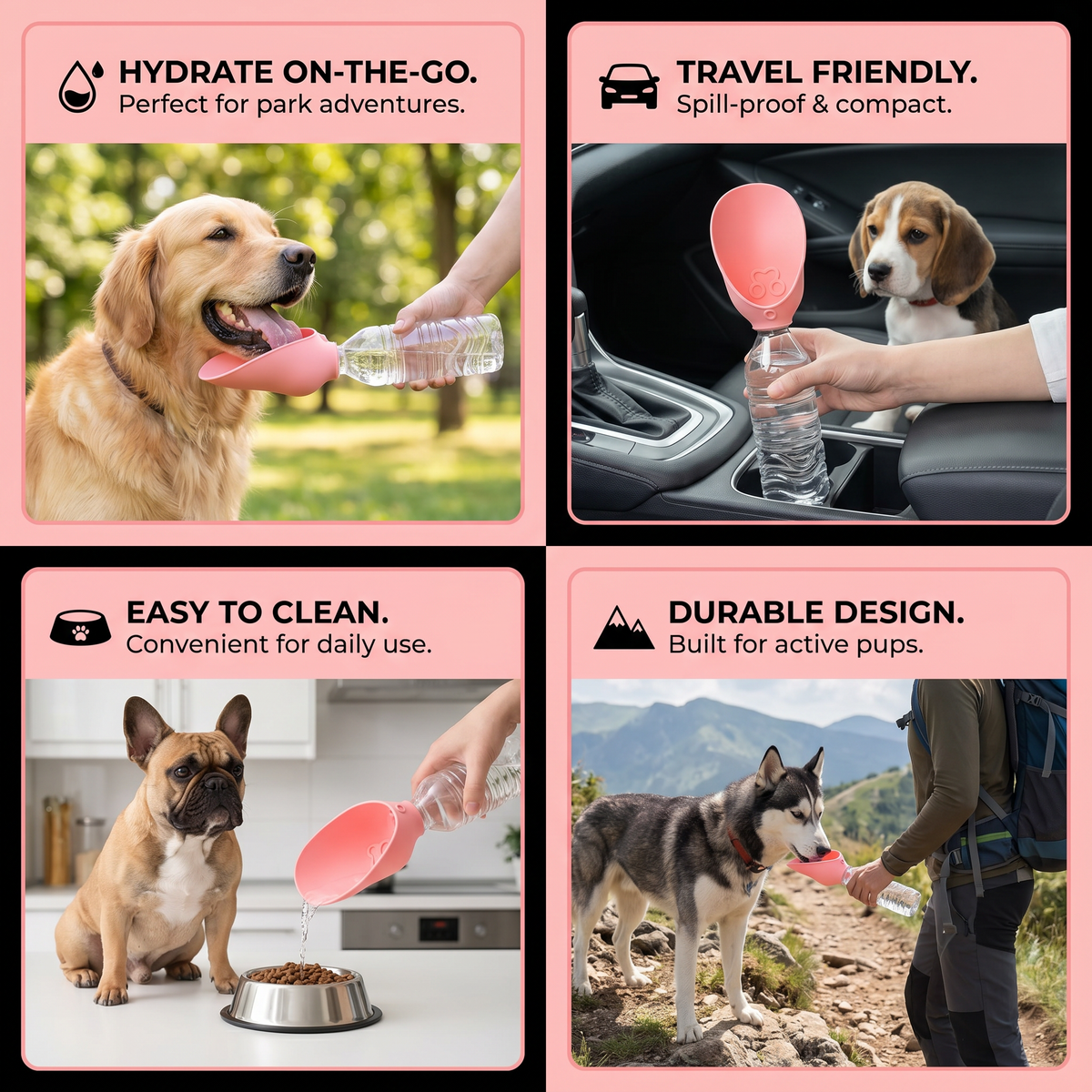 Silicone Dog Drinking Cap for Bottles