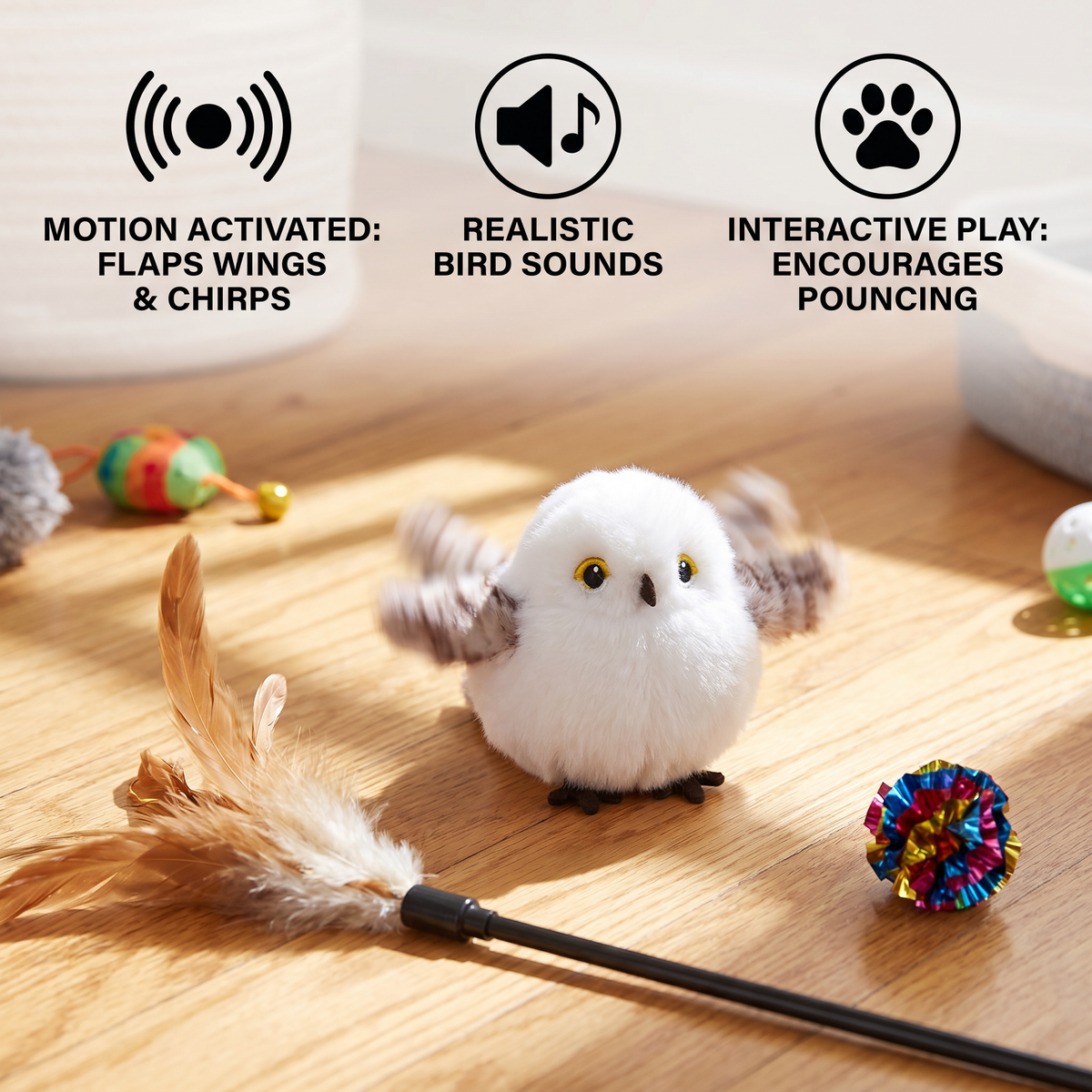 Interactive Bird Cat Toy — Chirps & Flutters