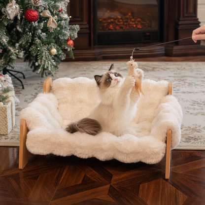 Luxury Elevated Solid Wood Cat Couch Bed