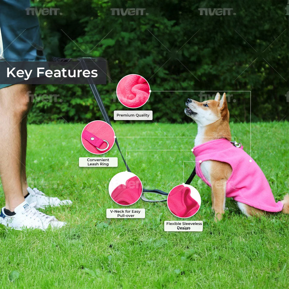 Dog Fleece Sweater with Leash Ring