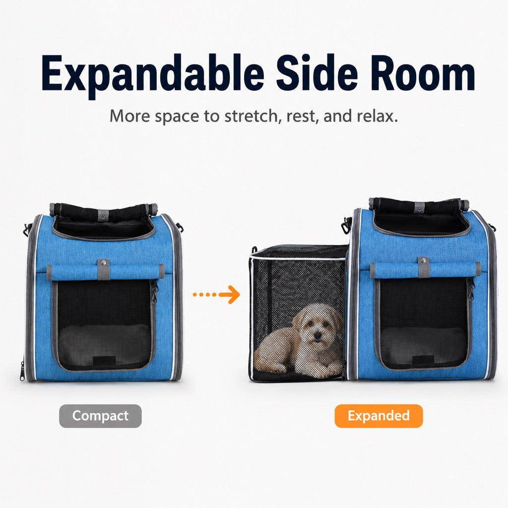 Premium 4-in-1 Expandable Pet Carrier Backpack for Bike & Travel