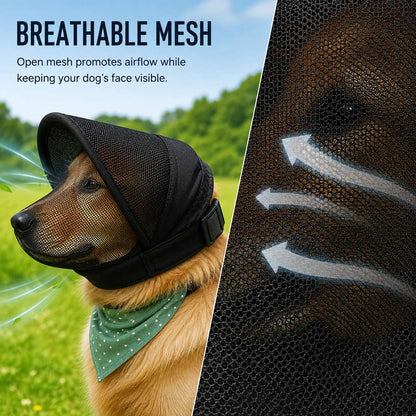 Breathable Anti-Scavenging Dog Muzzle for Walks - Mesh Hood Helps Block Food Scraps & Trash