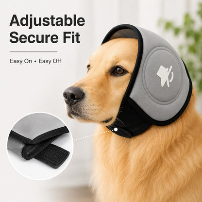 Calming Dog Ear Muffs for Fireworks, Thunderstorms & Grooming - Soft Noise-Reducing Wrap to Help Ease Stress