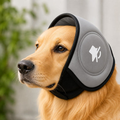 Calming Dog Ear Muffs for Fireworks, Thunderstorms & Grooming - Soft Noise-Reducing Wrap to Help Ease Stress