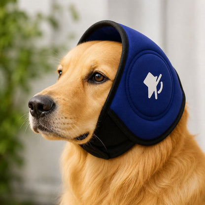 Calming Dog Ear Muffs for Fireworks, Thunderstorms & Grooming - Soft Noise-Reducing Wrap to Help Ease Stress