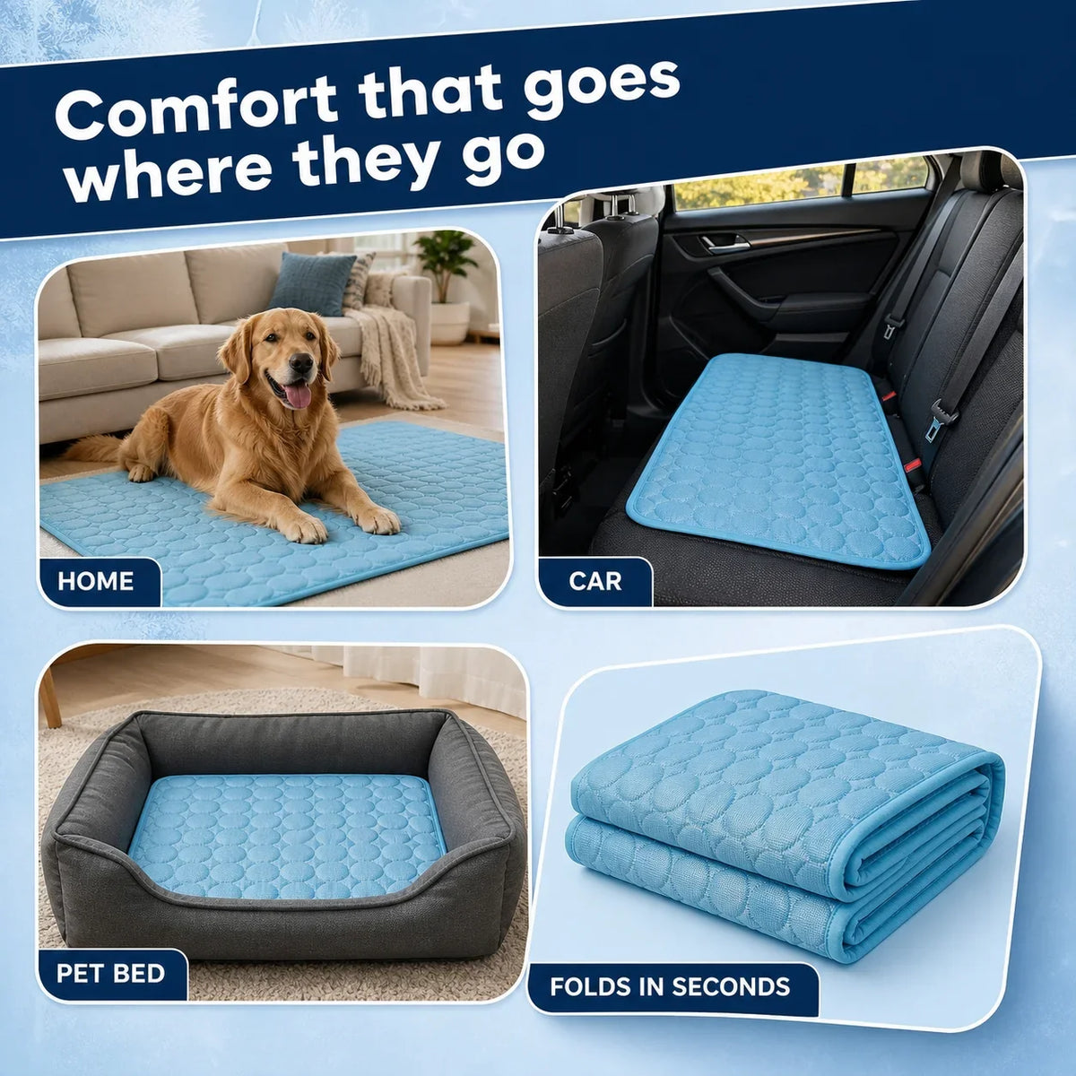 Premium Non-Toxic Cooling Dog Mat for Summer