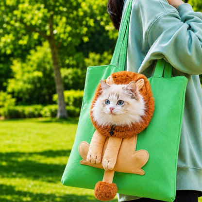 Out Cat Carrier Tote for Walks & Vet Visits - Lightweight Canvas Pet Bag for Cats & Small Dogs