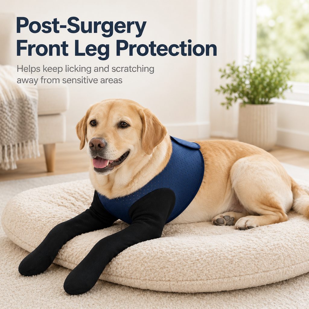 PawGuard Dual Front Leg Recovery Sleeves for Dogs - Cone-Free Anti-Lick Protection for Post-Surgery, Scratching & Sensitive Front Legs