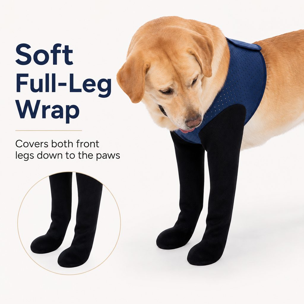 PawGuard Dual Front Leg Recovery Sleeves for Dogs - Cone-Free Anti-Lick Protection for Post-Surgery, Scratching & Sensitive Front Legs