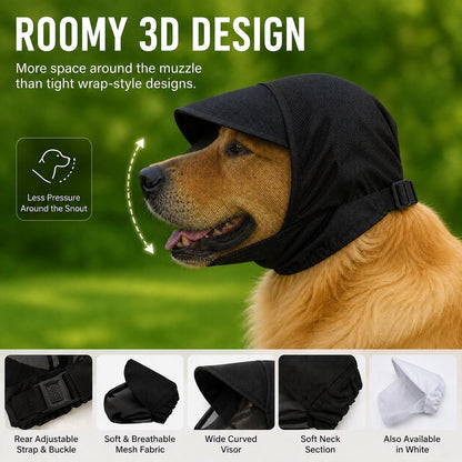 Breathable Anti-Scavenging Dog Muzzle for Walks - Mesh Hood Helps Block Food Scraps & Trash
