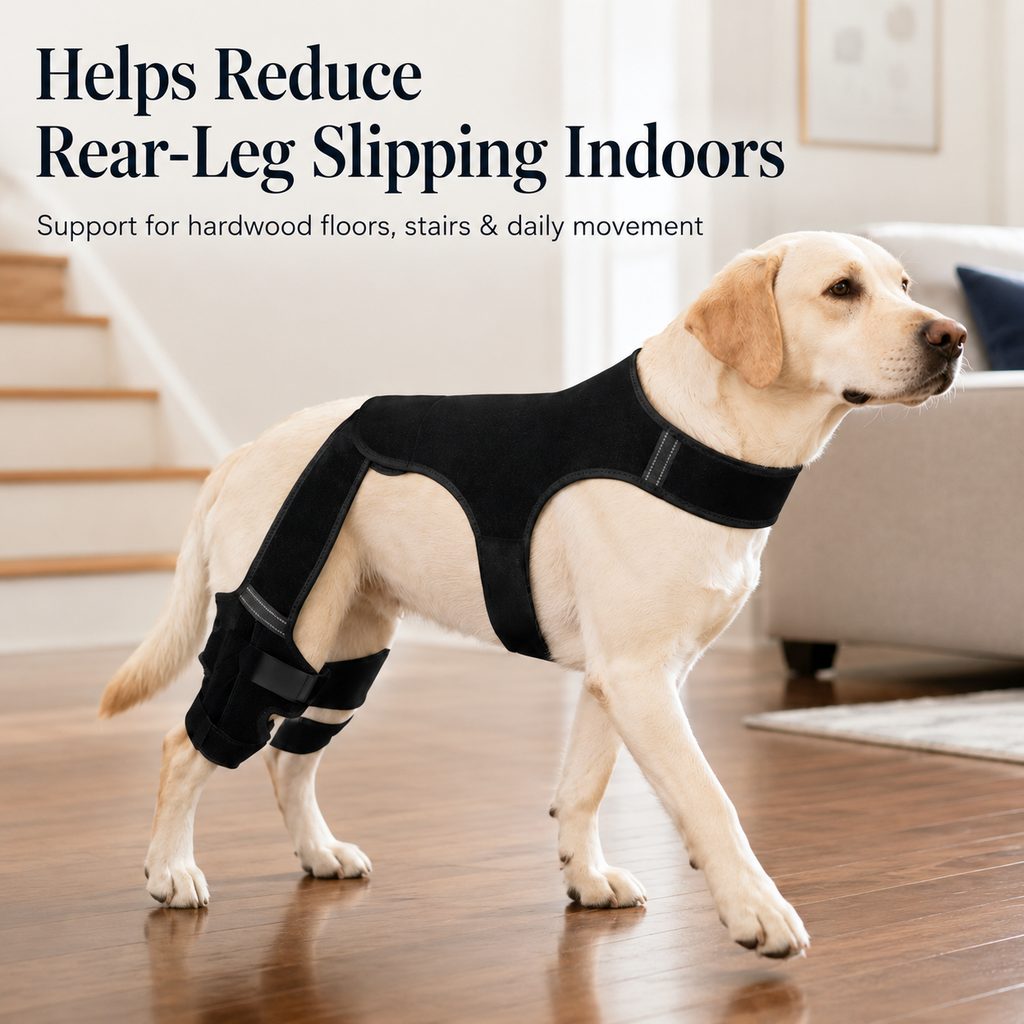 RearGuard Dog Rear Leg Support Brace - Anti-Slip Hind Leg Stability Wrap for Senior Dogs, Hardwood Floors & Recovery Walks