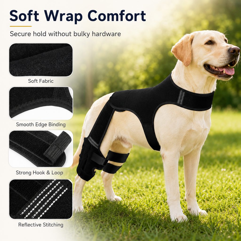 RearGuard Dog Rear Leg Support Brace - Anti-Slip Hind Leg Stability Wrap for Senior Dogs, Hardwood Floors & Recovery Walks