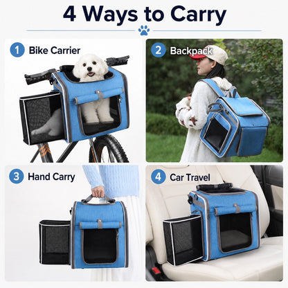 Premium 4-in-1 Expandable Pet Carrier Backpack for Bike & Travel