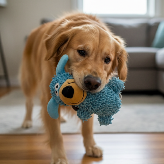 Giggle Plush Dog Toy — Squeaky Fetch & Chew