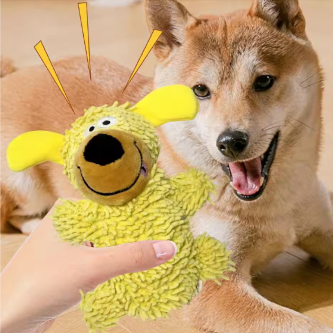 Giggle Plush Dog Toy — Squeaky Fetch & Chew